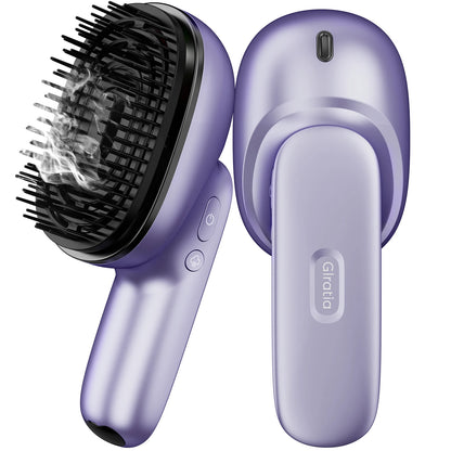 Electric Scalp Massager Brush | Essential Oil Atomizer, Vibration Head Massager, Cordless & Rechargeable, Anti-Frizz Hair Care Purple
