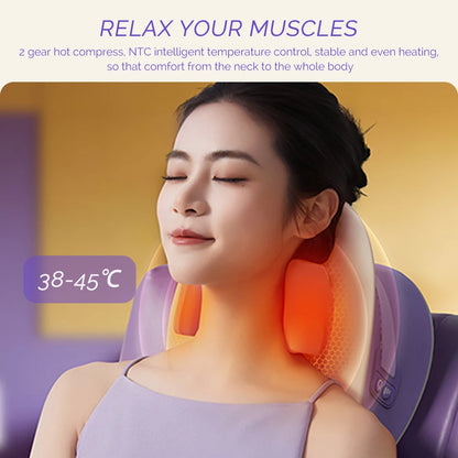 Neck and Shoulder Massager | Deep Kneading Massage Pillow with Heat | Ergonomic Back and Neck Massager