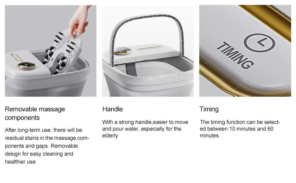 Foot Spa Bath Massager | Bubble Foot Bath Soaker Tub, Heat Control & Pedicure Rollers