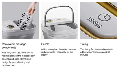 Foot Spa Bath Massager | Bubble Foot Bath Soaker Tub, Heat Control & Pedicure Rollers