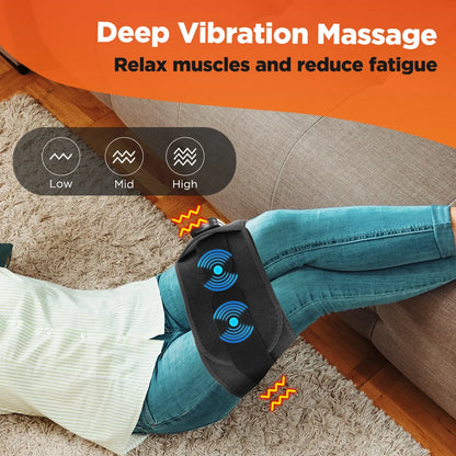 Red Light Therapy Back Belt with Heat & Vibration Massage | Cordless Lumbar Support Brace | 5000mAh Battery, Adjustable Fit 28–47"