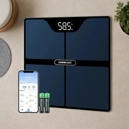 Smart Body Fat Scale | 16-Data Bluetooth Digital Scale with App | Weight, BMI, Muscle & More | Syncs with Apple Health & Fitbit