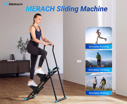 Vertical Climber Machine | Full-Body Stair Stepper Cardio Trainer | Compact Folding Home Gym Equipment | Adjustable Pedals & Handles | 300lb Capacity
