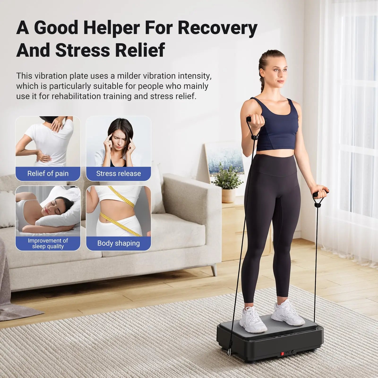 Vibration Plate Exercise Machine | Mini Full Body Vibration Platform for Fat Burning, Pain Relief & Sleep Support | 99 Speeds + Remote