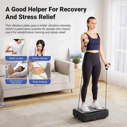Vibration Plate Exercise Machine | Mini Full Body Vibration Platform for Fat Burning, Pain Relief & Sleep Support | 99 Speeds + Remote