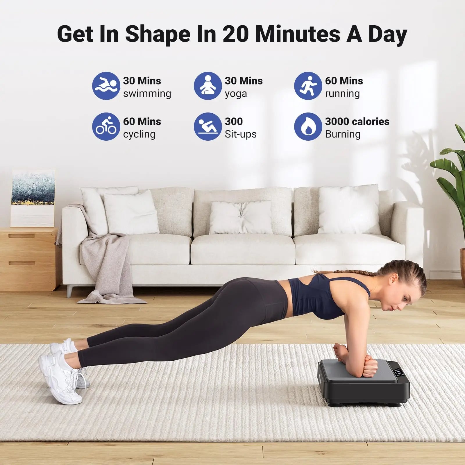 Vibration Plate Exercise Machine | Mini Full Body Vibration Platform for Fat Burning, Pain Relief & Sleep Support | 99 Speeds + Remote