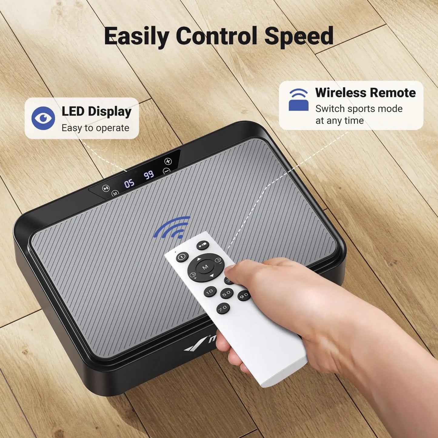 Vibration Plate Exercise Machine | Mini Full Body Vibration Platform for Fat Burning, Pain Relief & Sleep Support | 99 Speeds + Remote