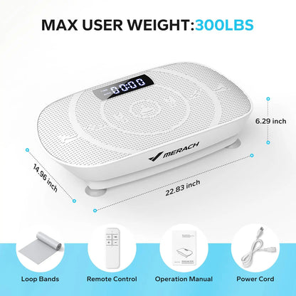 Vibration Plate Exercise Machine | Whole Body Workout Platform with Resistance Bands & Remote | Fat Burning | Home Fitness