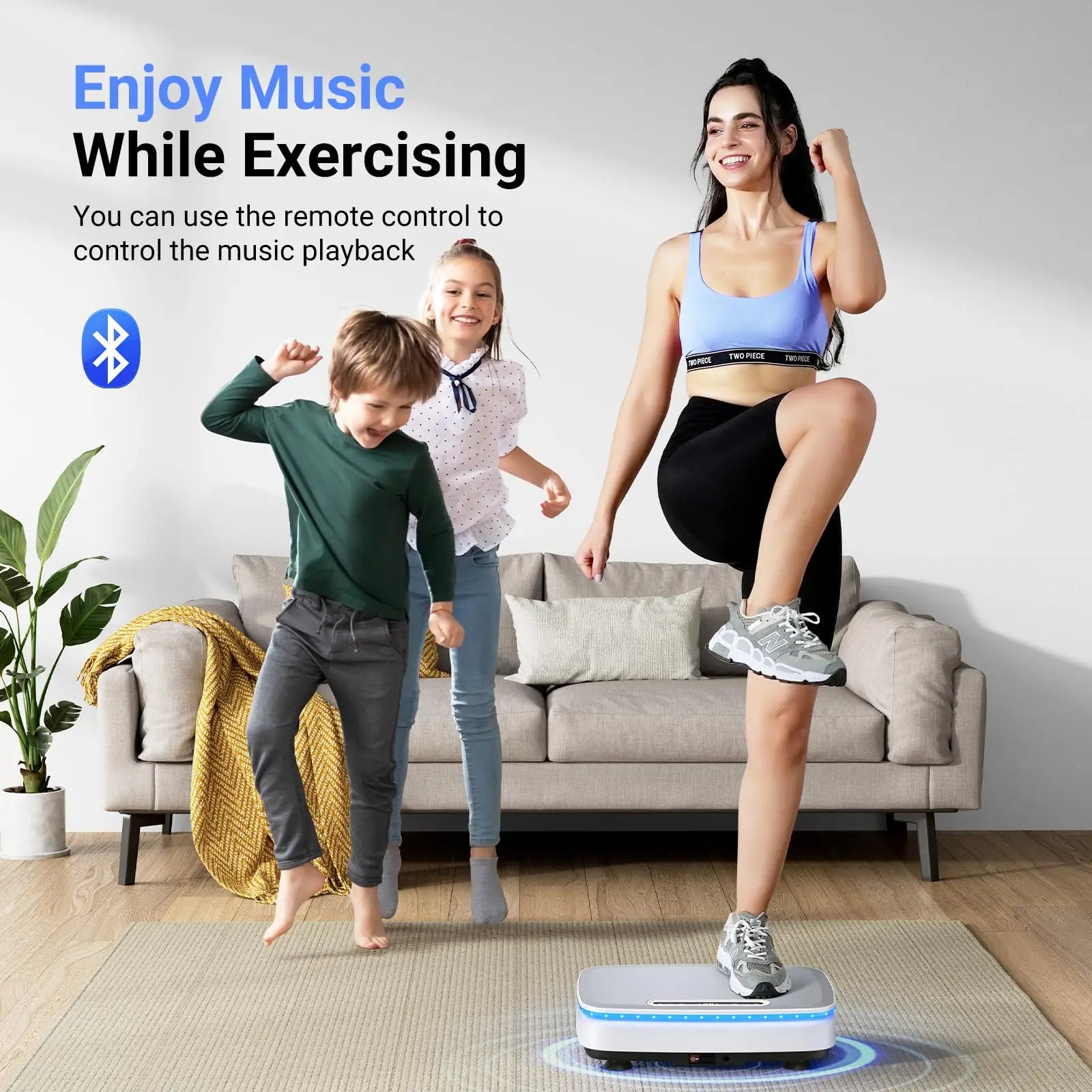 Vibration Plate Exercise Machine with Light | 99-Speed Full Body Workout Platform with Bluetooth & Lymphatic Drainage | 330lb Capacity