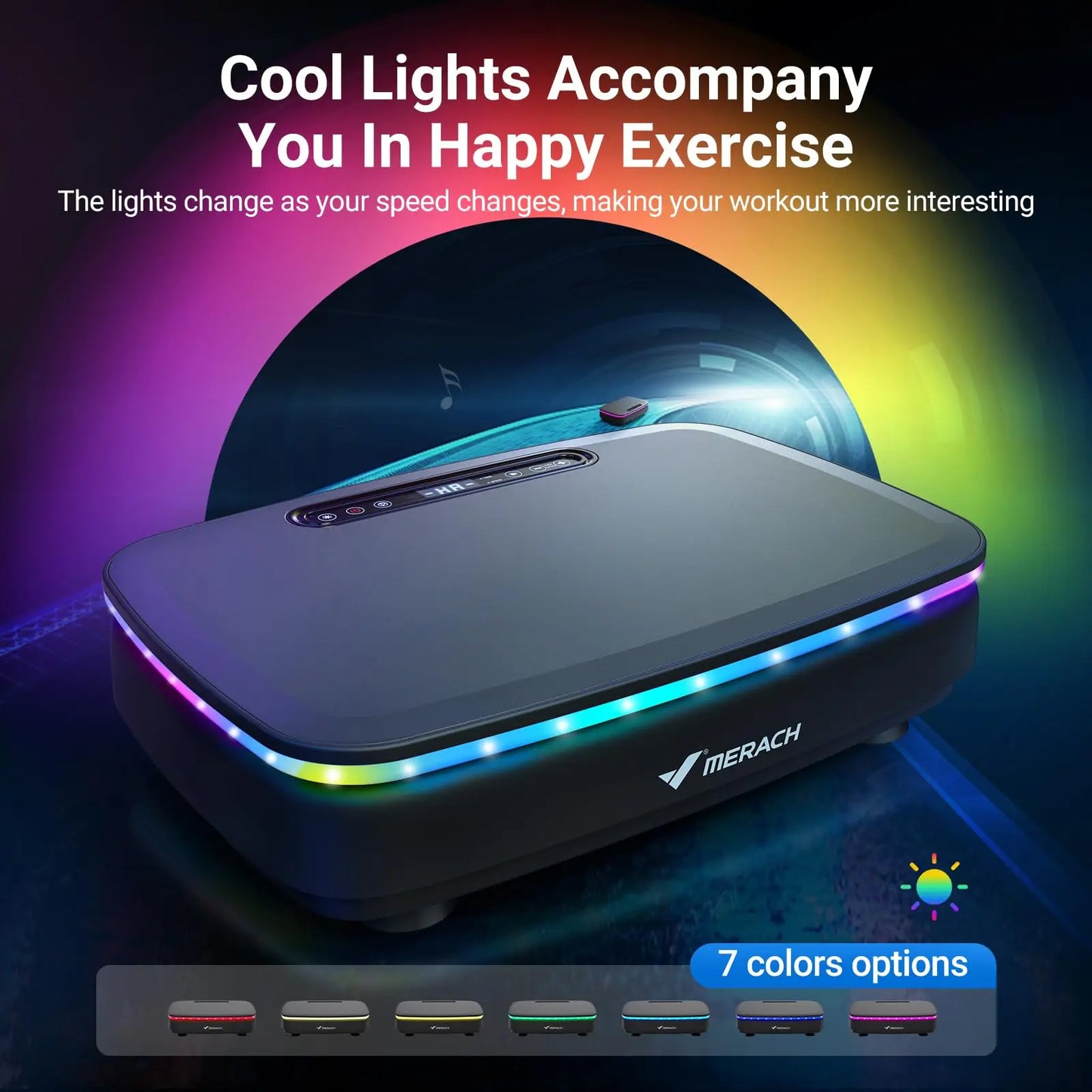 Vibration Plate Exercise Machine with Light | 99-Speed Full Body Workout Platform with Bluetooth & Lymphatic Drainage | 330lb Capacity