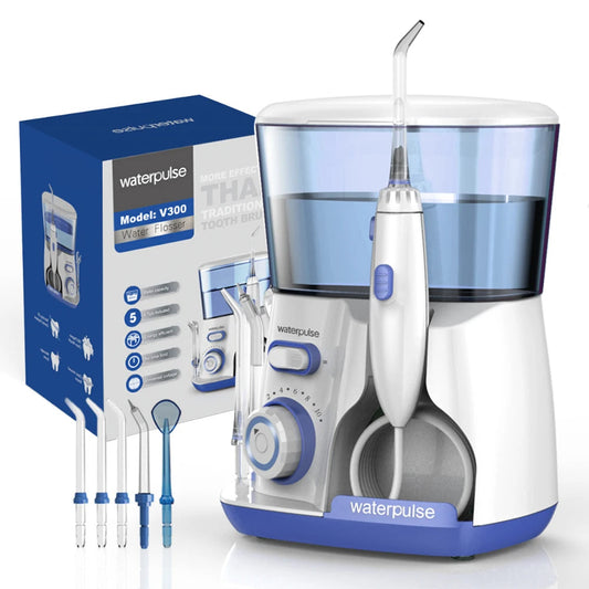 Waterpulse Electric Water Flosser | 800ML Large Tank, 10 Pressure Levels, 5 Tips | Professional Oral Irrigator