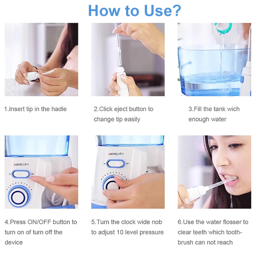 Professional Oral Irrigator | 1800 Pulses/min, 800ml Tank, 5 Tips & Adjustable Pressure | Electric Water Flosser for Braces, Implants & Gum Health