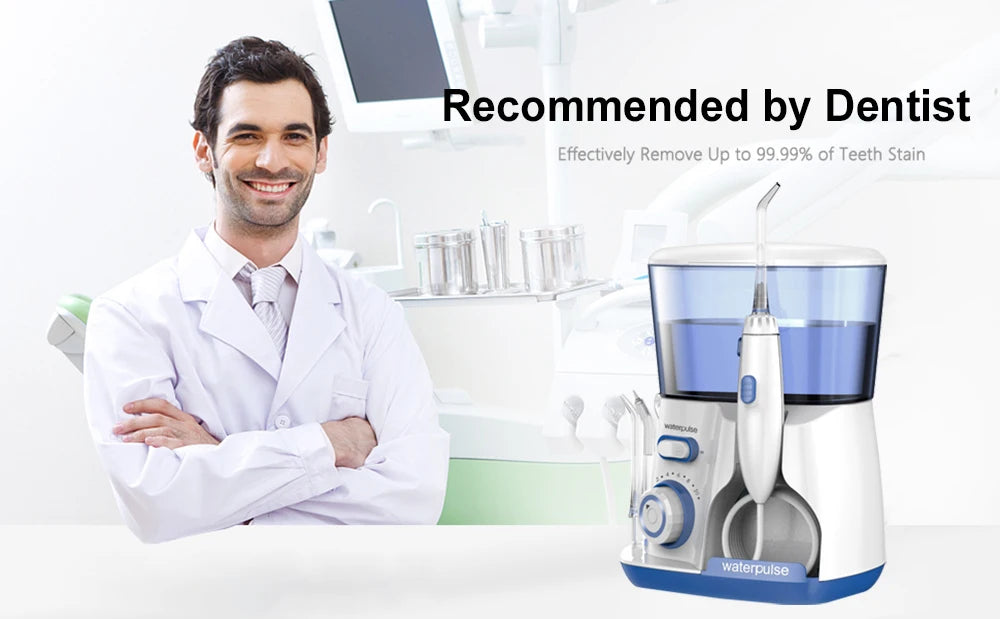 Professional Oral Irrigator | 1800 Pulses/min, 800ml Tank, 5 Tips & Adjustable Pressure | Electric Water Flosser for Braces, Implants & Gum Health