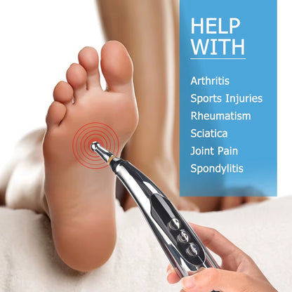 Electric Acupuncture Pen | 5-in-1 Meridian Therapy Device for Pain Relief, Circulation & Facial Care | 9 Intensity Levels, USB-C Rechargeable, Needle-Free