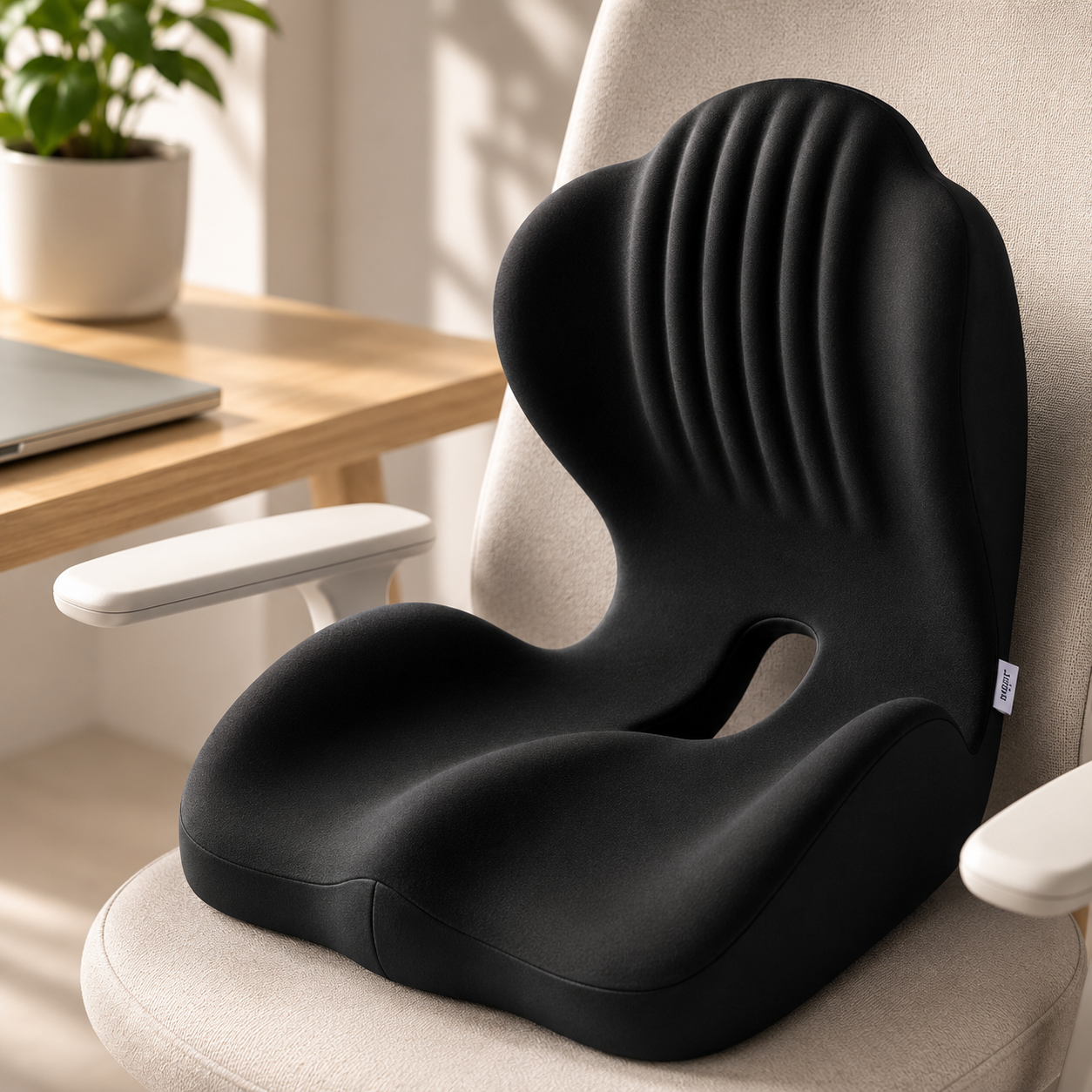 Seat Cushion with Back Support | Memory Foam Office Chair Cushion | Ergonomic Seat and Lumbar Support for Posture