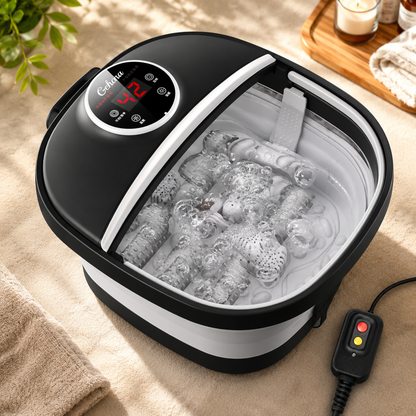 Foot Spa Bath Massager | Heated Foot Bath with Bubbles | Temperature Control Foot Soaker