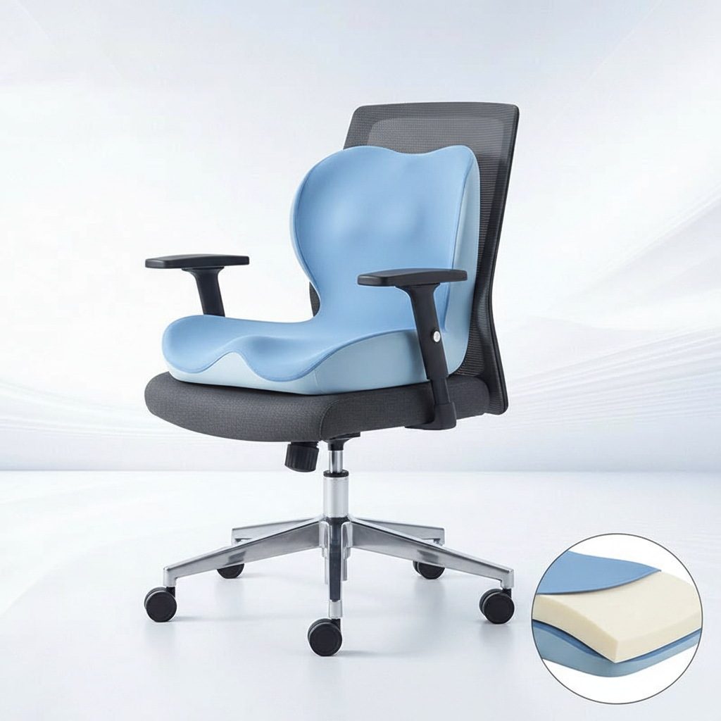 Seat Cushion for Office Chair | Memory Foam Coccyx Cushion | Back and Tailbone Support