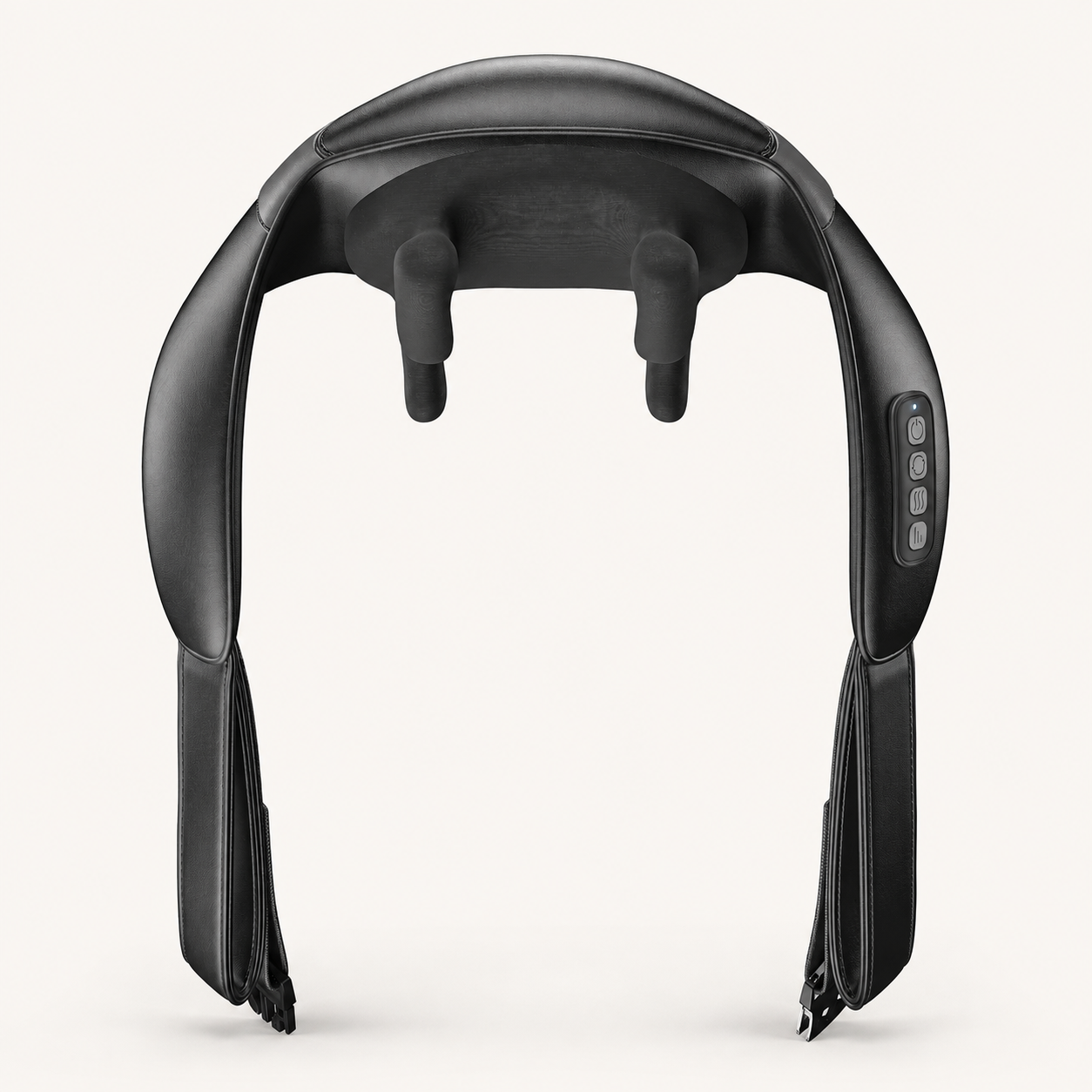 Cordless Shiatsu Neck and Shoulder Massager with Heat | 6 Kneading Nodes, 2 Speeds, 2 Heat Levels, Hands-Free Strap & 90-Minute Runtime Black