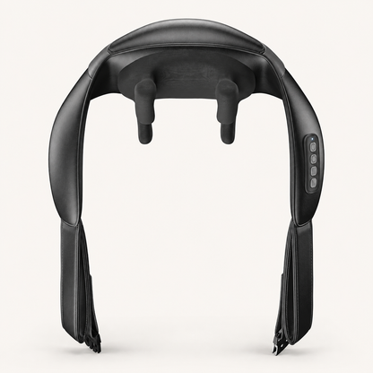 Cordless Shiatsu Neck and Shoulder Massager with Heat | 6 Kneading Nodes, 2 Speeds, 2 Heat Levels, Hands-Free Strap & 90-Minute Runtime Black