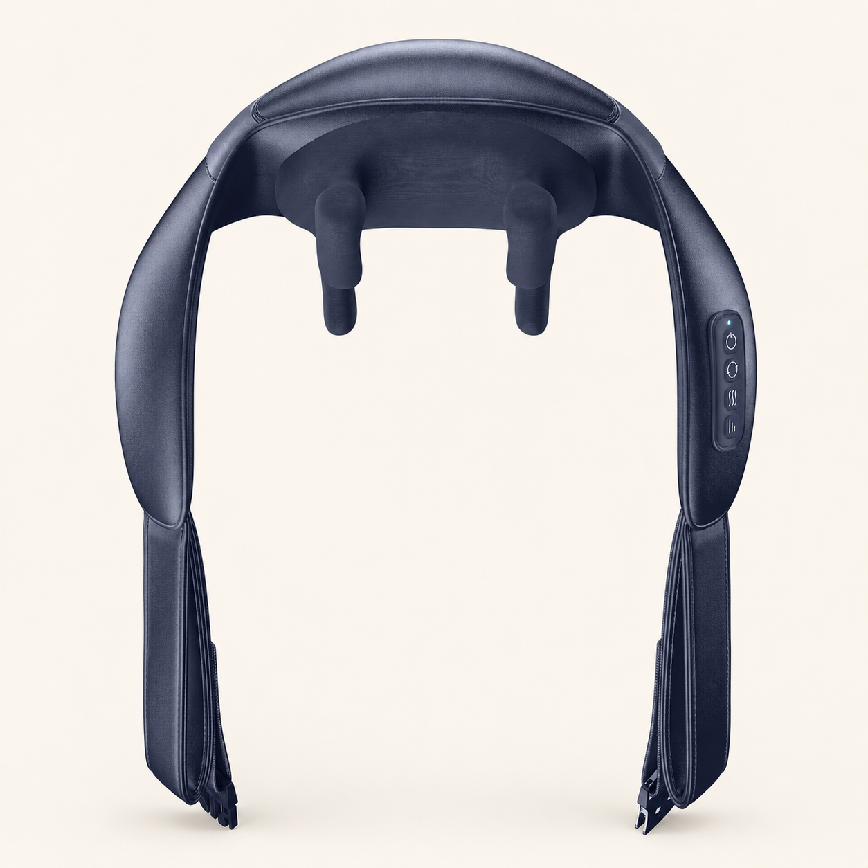Cordless Shiatsu Neck and Shoulder Massager with Heat | 6 Kneading Nodes, 2 Speeds, 2 Heat Levels, Hands-Free Strap & 90-Minute Runtime Blue