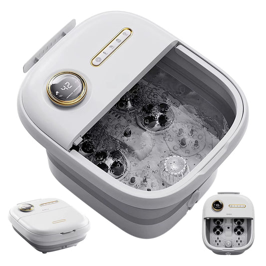 Foot Spa Bath Massager | Bubble Foot Bath Soaker Tub, Heat Control & Pedicure Rollers