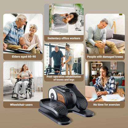 Under-Desk Elliptical Machine | Quiet Seated Pedal Exerciser for Home & Office | 12 Speeds, Remote Control, Compact Plug-In Design