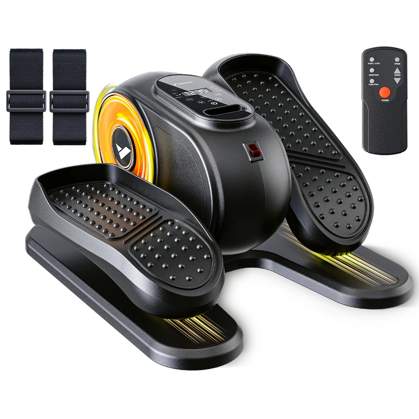 Under-Desk Elliptical Machine | Quiet Seated Pedal Exerciser for Home & Office | 12 Speeds, Remote Control, Compact Plug-In Design