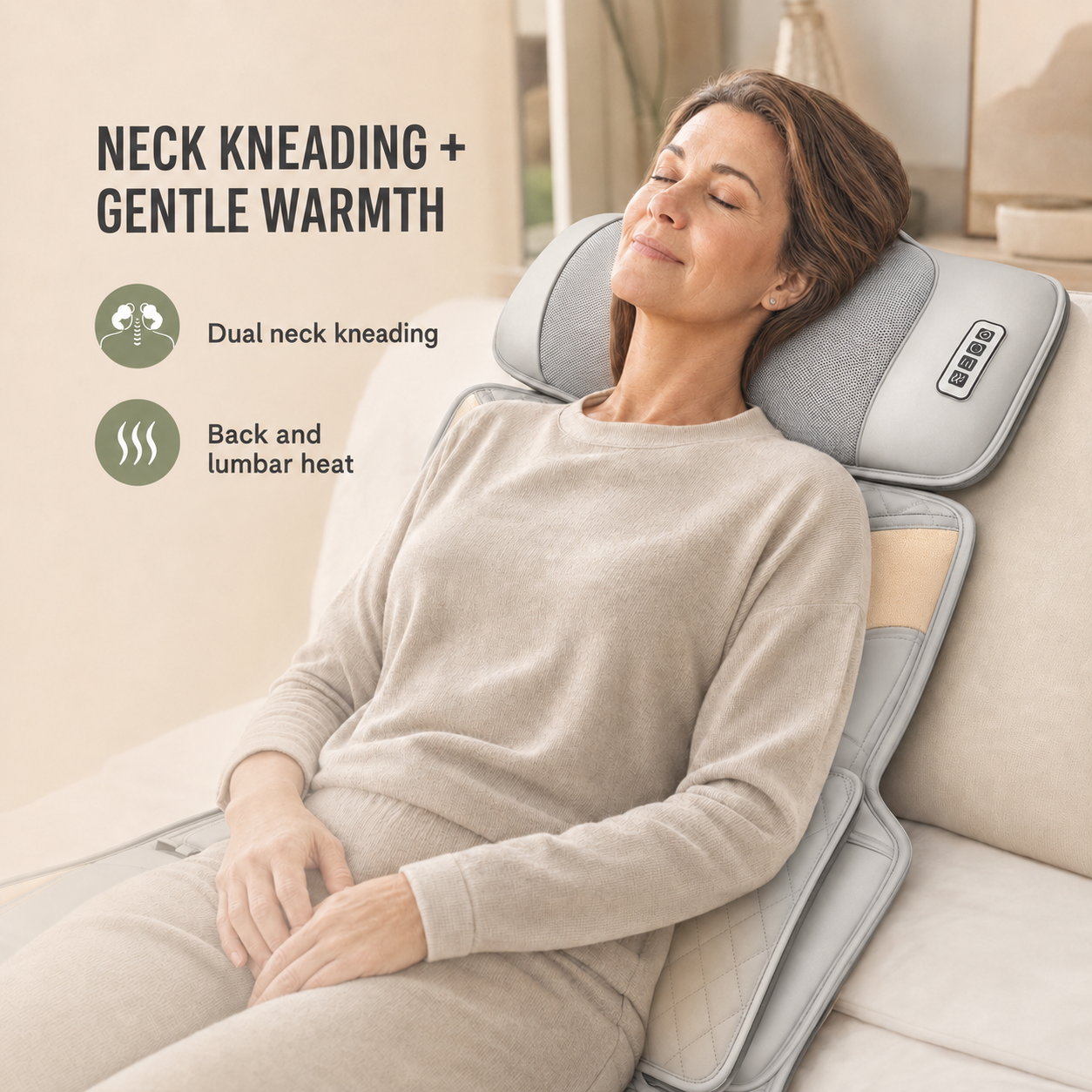 Full Body Massage Mat with Heat | Shiatsu Massage Mattress with Air Compression, Kneading Nodes & Hip Vibration