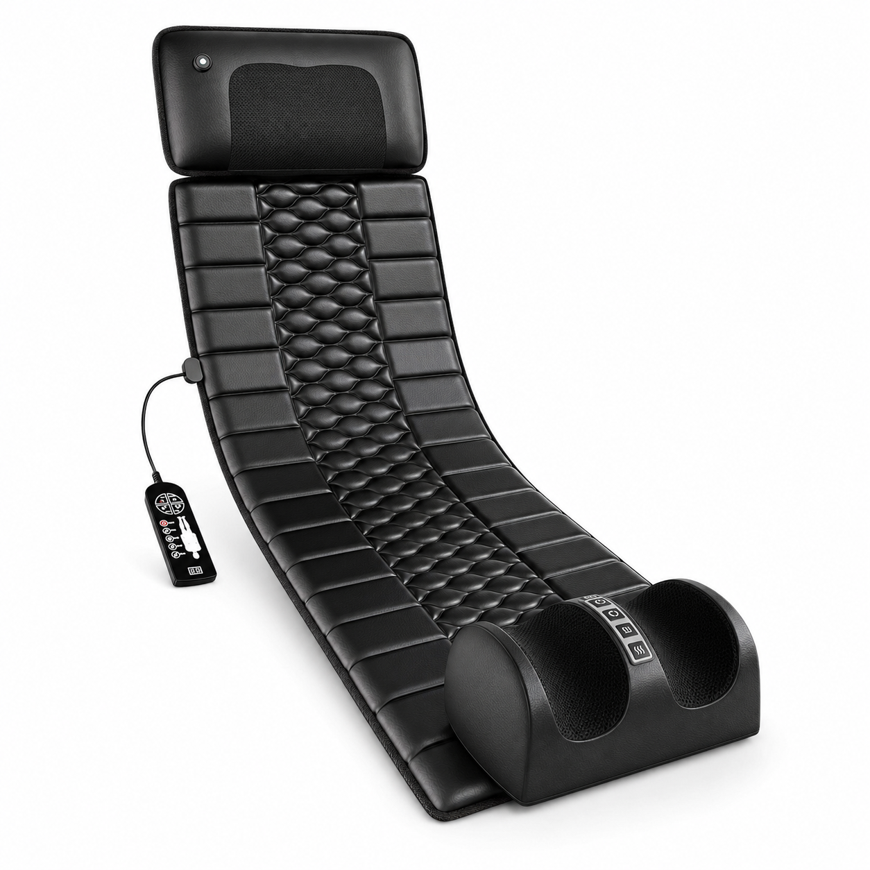 Full Body Massage Mat with Heat, 10 Vibration Points & 9 Modes | Shiatsu Back Massage Pad with Adjustable Intensity and Timer Mat + Foot Massager