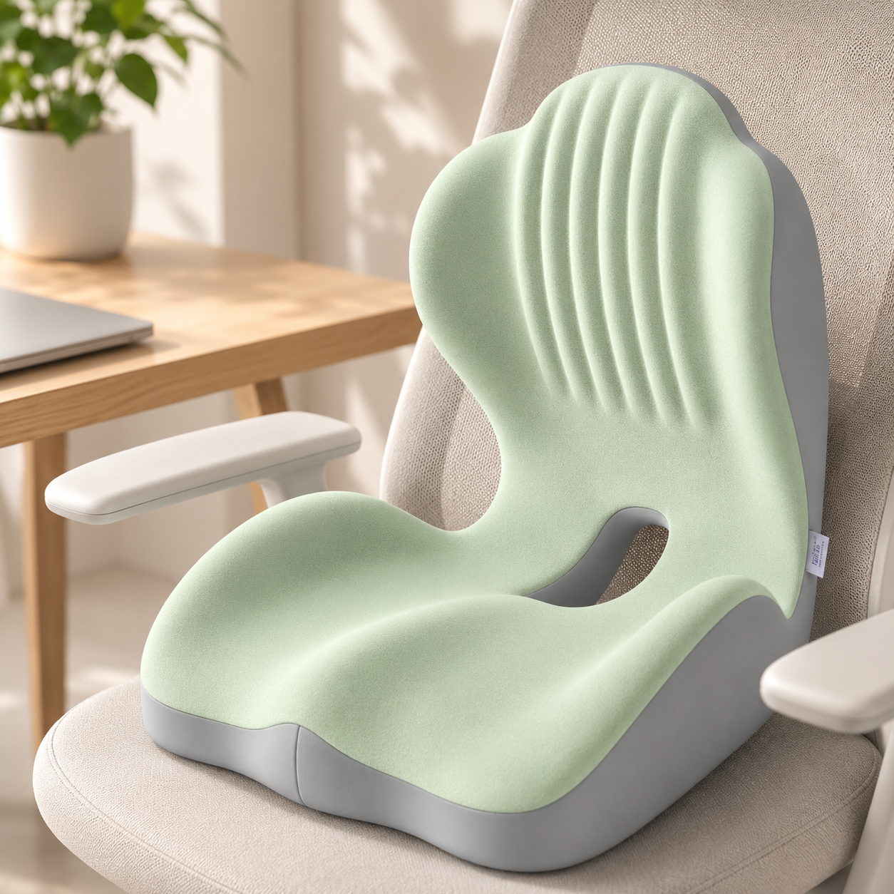 Seat Cushion with Back Support | Memory Foam Office Chair Cushion | Ergonomic Seat and Lumbar Support for Posture