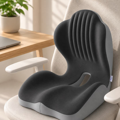 Seat Cushion with Back Support | Memory Foam Office Chair Cushion | Ergonomic Seat and Lumbar Support for Posture