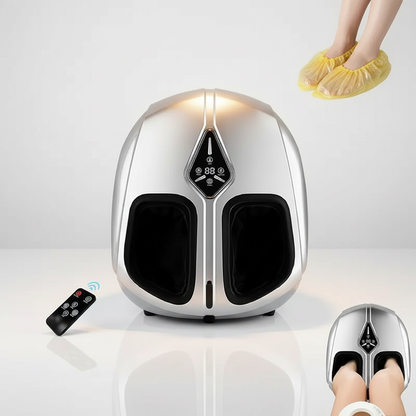 Shiatsu Foot Massager with Heat & Compression | Deep Kneading Foot & Calf Massager Machine, Airbag Pressure, Circulation Support