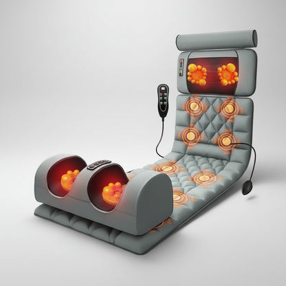 Full Body Massage Mat with Heat | Massage Mattress with Vibration, Kneading, 3 Intensities & Portable Foldable Design