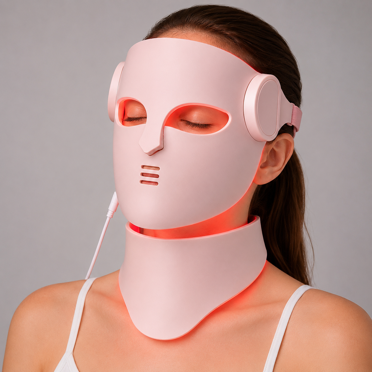 LED Face Mask with Neck Light Therapy | Red Light Therapy Mask for Wrinkles, Acne, Skin Brightening & Face Care