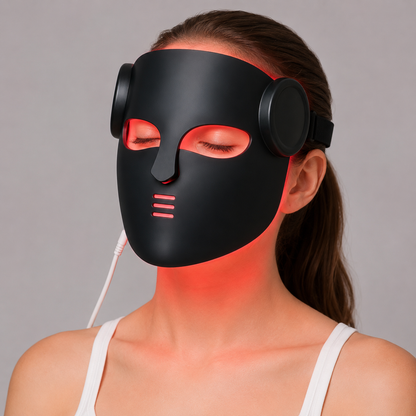 LED Face Mask with Neck Light Therapy | Red Light Therapy Mask for Wrinkles, Acne, Skin Brightening & Face Care