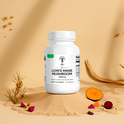 Lion’s Mane Mushroom Capsules | Brain Health | Focus & Memory Support | Cognitive Function | Natural Nootropic | Mental Clarity | Vita Asana