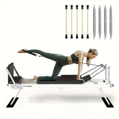 Foldable Pilates Reformer for Home | Compact Fitness Machine | Full Body Workout | Dual Resistance | Up to 400 lbs Capacity | Easy Storage