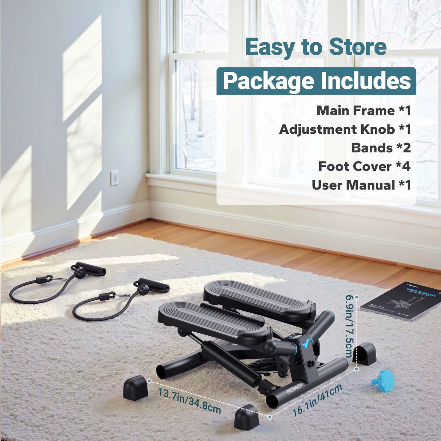 Hydraulic Mini Twist Stepper | Compact Stair Stepper with LCD Display & Quiet Resistance | Home Fitness Machine for Legs, Glutes & Core Workout