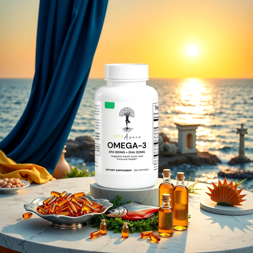 Omega-3 Fish Oil | EPA 180mg + DHA 120mg | Heart Health | Brain Function | Joint Support | Anti-Inflammatory | Vita Asana