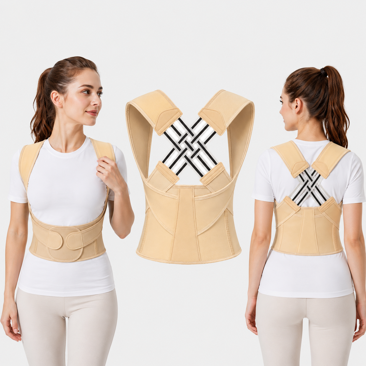 Posture Corrector Brace | Adjustable Back Support for Kids, Students & Adults, Shoulder Alignment & Daily Posture Support