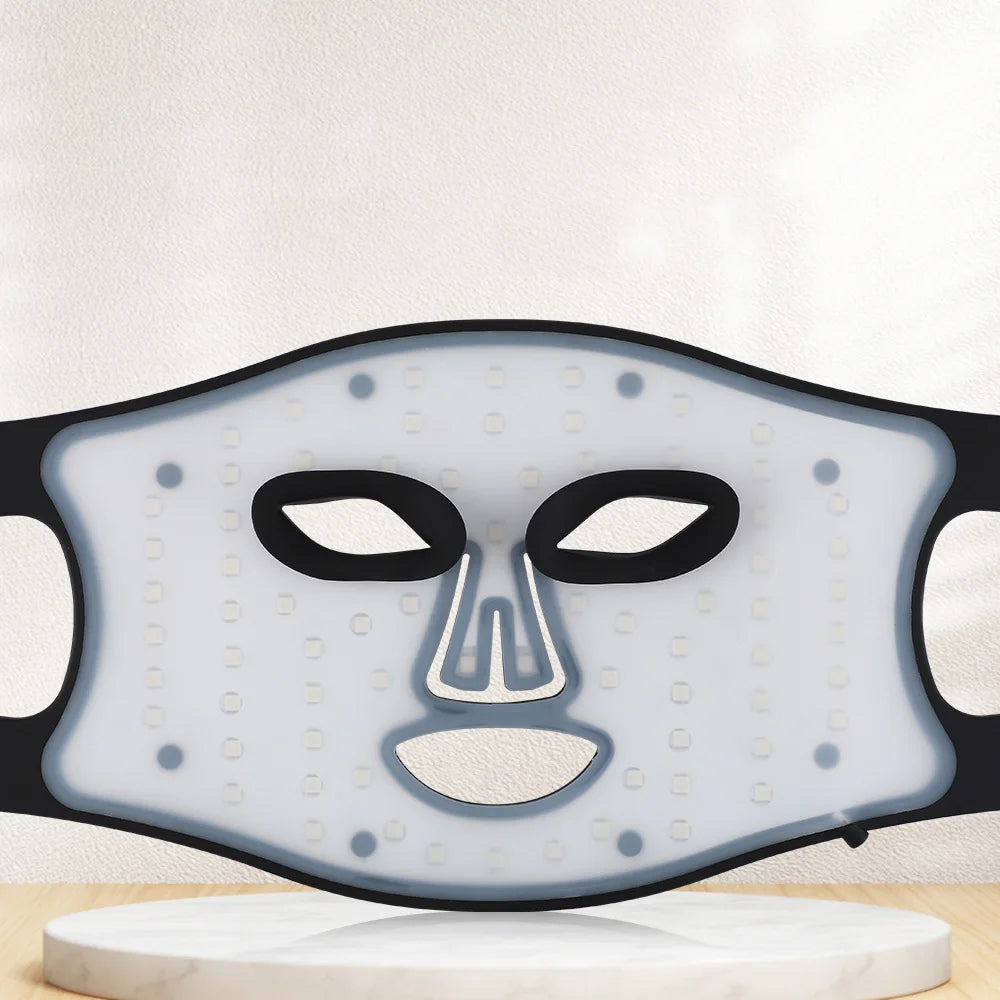 LED Light Therapy Face Mask | 72 Beads, Red, Blue & Infrared Light (660nm/460nm/850nm) | 4 Modes, Rechargeable, Silicone Skin Care Mask