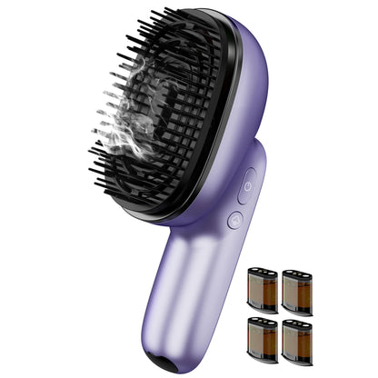 Electric Scalp Massager Brush | Essential Oil Atomizer, Vibration Head Massager, Cordless & Rechargeable, Anti-Frizz Hair Care