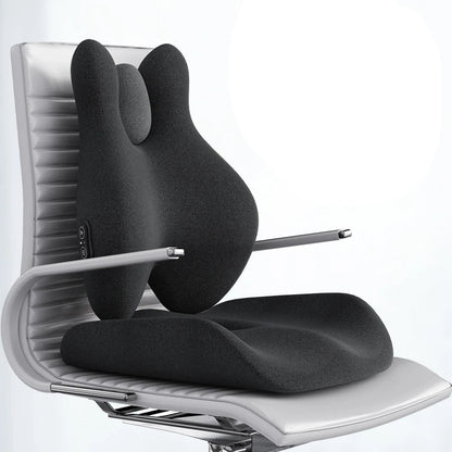 Lumbar Support Pillow for Office Chair | Memory Foam Back Support Cushion with Heat and Vibration | Car and Seat Support