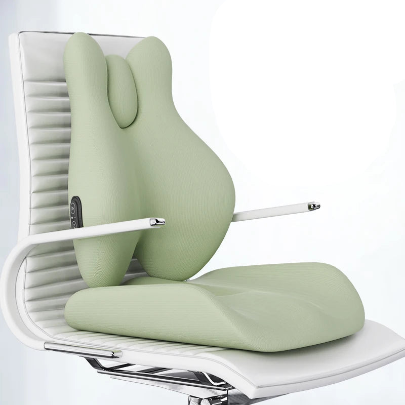 Lumbar Support Pillow for Office Chair | Memory Foam Back Support Cushion with Heat and Vibration | Car and Seat Support