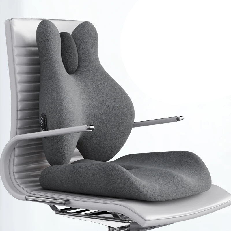 Lumbar Support Pillow for Office Chair | Memory Foam Back Support Cushion with Heat and Vibration | Car and Seat Support