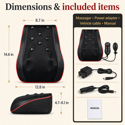 Shiatsu Back Massager Pillow | 3D Kneading Neck and Shoulder Massager with Heat, Full Back Massage Cushion