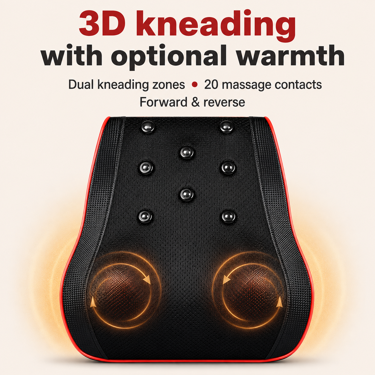 Shiatsu Back Massager Pillow | 3D Kneading Neck and Shoulder Massager with Heat, Full Back Massage Cushion