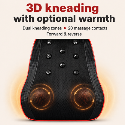 Shiatsu Back Massager Pillow | 3D Kneading Neck and Shoulder Massager with Heat, Full Back Massage Cushion