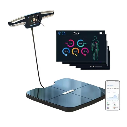 8-Electrode Smart Body Scale | Dual-Frequency BIA Analyzer with 59 Metrics, Wi-Fi & Bluetooth App Sync | Full-Body Health Scanner