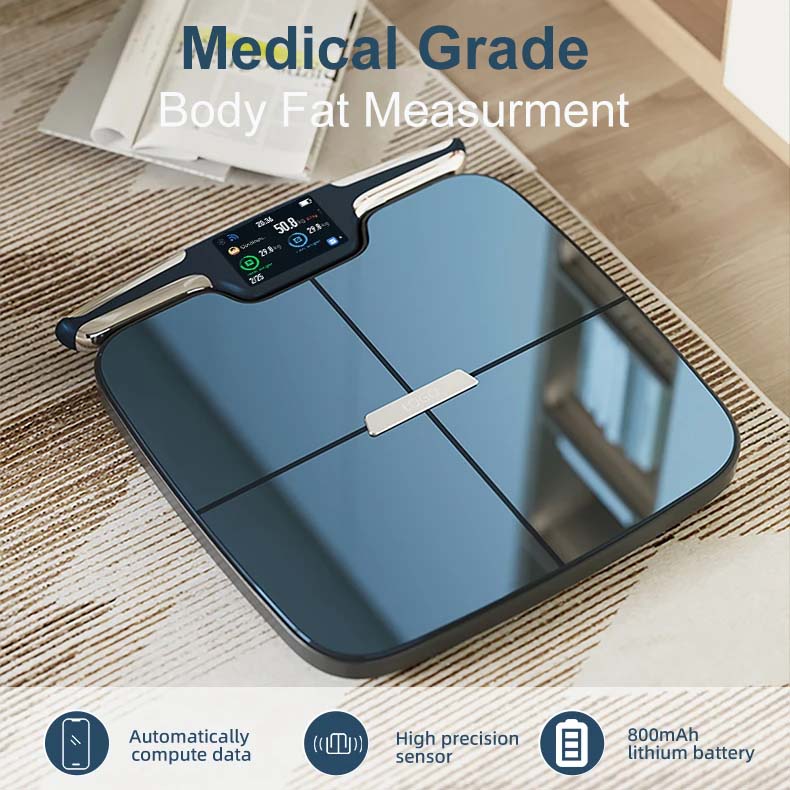 8-Electrode Smart Body Scale | Dual-Frequency BIA Analyzer with 59 Metrics, Wi-Fi & Bluetooth App Sync | Full-Body Health Scanner